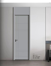灰色肤感碳晶室内门家用简约隔音卧室门实木复合门整套房间平开门