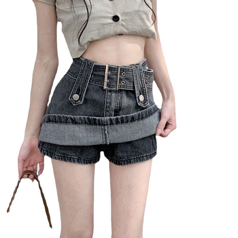 Hot Girl Elastic High Waist Wash Denim Skirt Women's Spring 2022 New Retro Slimming Sheath Skirt for Women