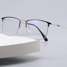 防蓝光无磁钛合金眼镜小红书爆款禁欲系金丝眼镜半框经典近视镜框