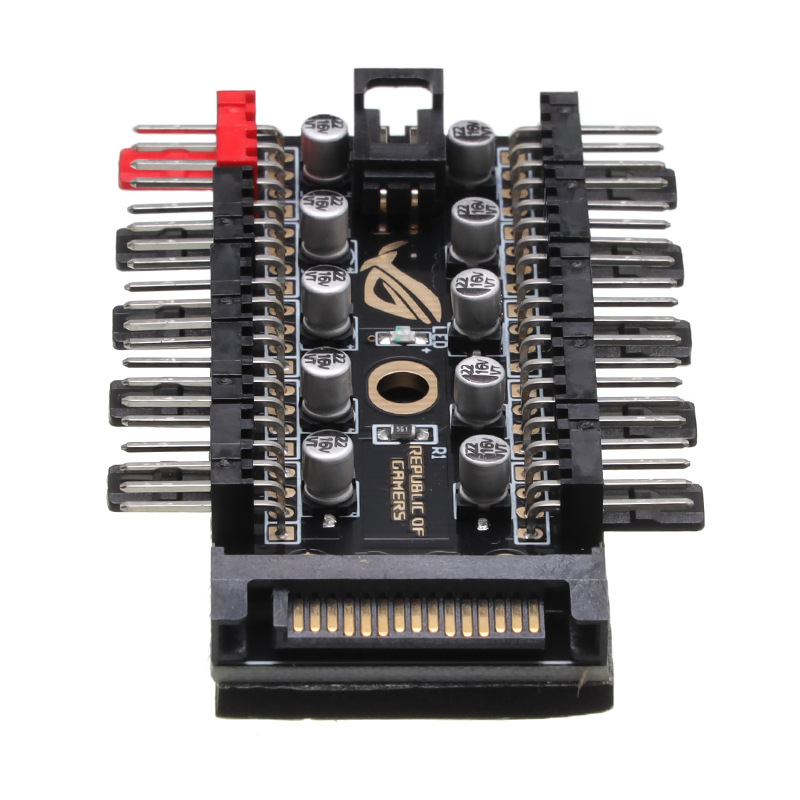 Computer Case Fan 3 4pin PWM 10-Bit Hub Capacitor Board Synchronous Temperature Control Extension Hub