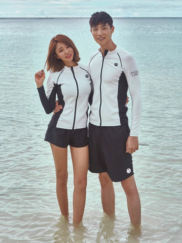 全身泳衣潜水服男士情侣女长袖防晒分体浮潜水母衣冲浪服保暖套装