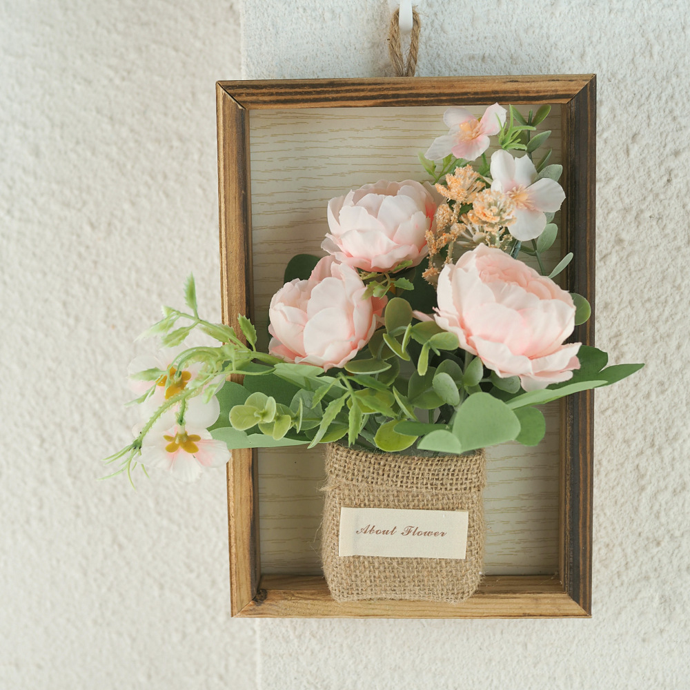 仿真绣球花相框 植物相框墙 仿真花3d相框壁挂仿真花墙饰批发