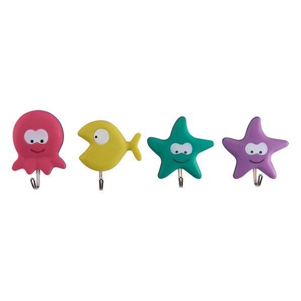 nail-free non-perforated strong kitchen behind the bedroom door creative color 4 pack simple sticky hook