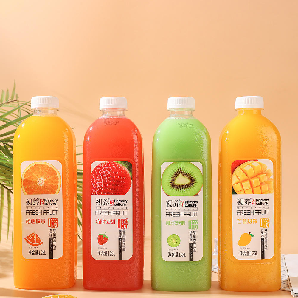 初养复合果肉果汁饮料草莓芒果橙汁弥猴桃大果粒整箱批发代加工