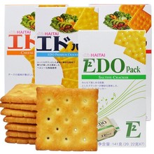 韩国进口休闲零食 EDO pack饼干 办公室休闲零食多口味苏打饼批发