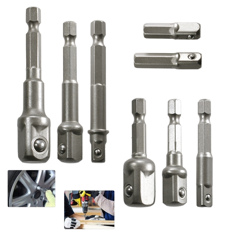 电动套筒转换接杆8pc带珠接杆1/2 3/8 1/4六角柄风批连接杆转接头