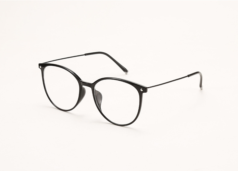 2255复古文艺半圆眼镜框潮修脸男女款近视镜架茶色简约光学眼睛框