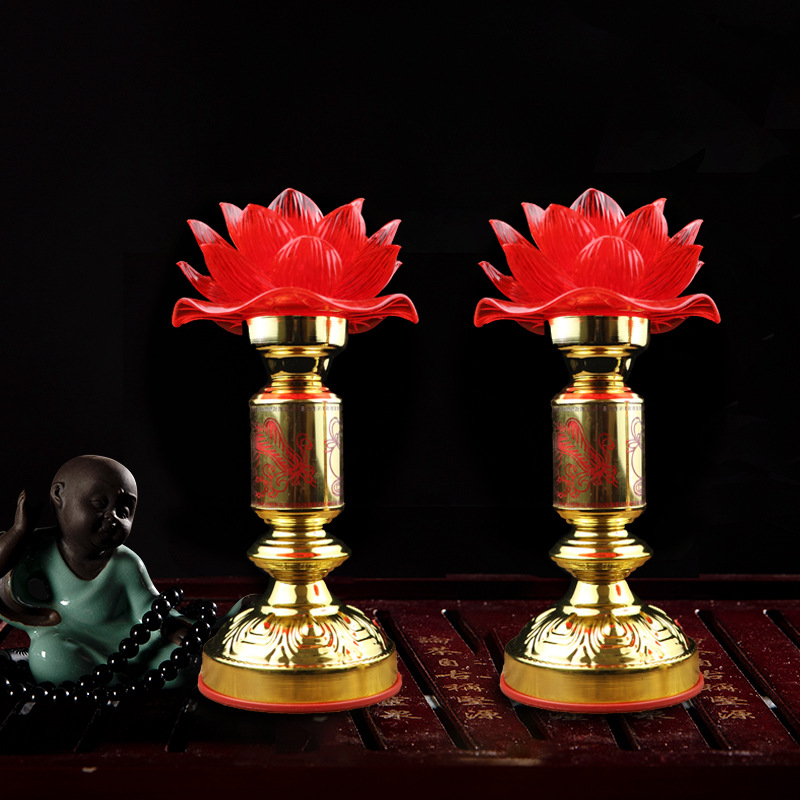 福建佛教用品心经莲花灯led灯长明灯财神灯供奉佛灯批发