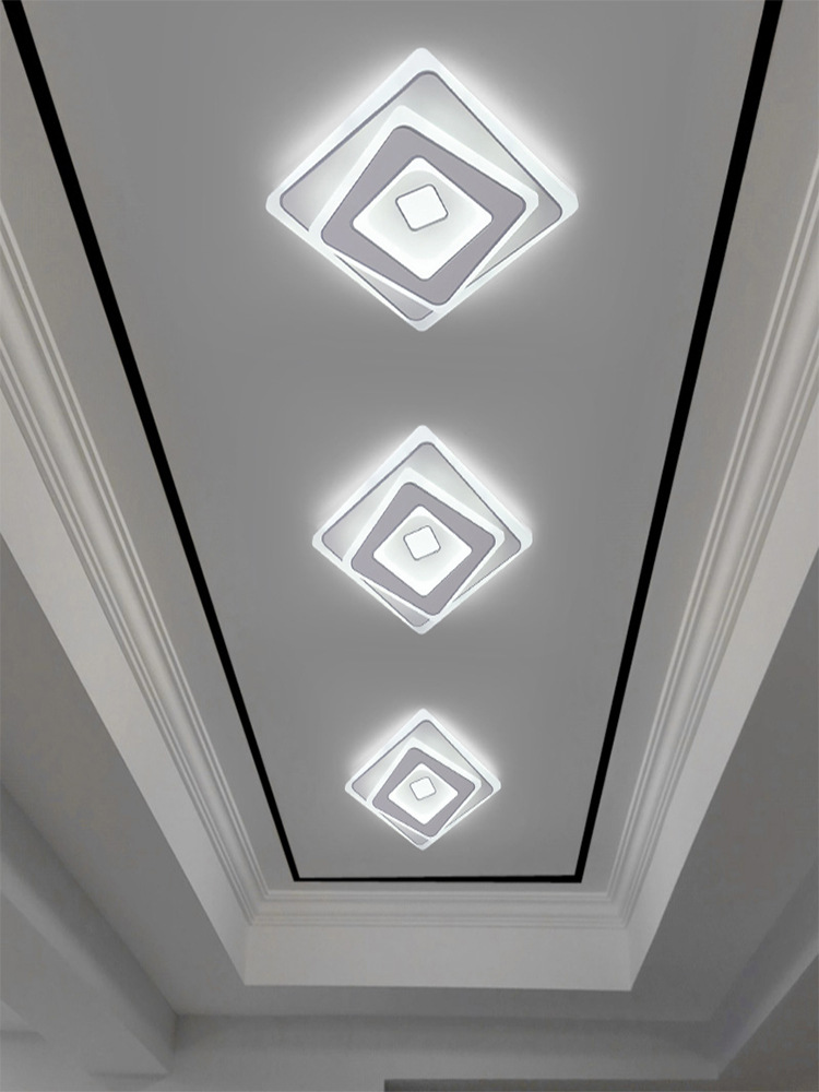 走廊灯过道灯菱形射灯简约玄关灯入户吸顶灯阳台灯中山灯具吊顶灯