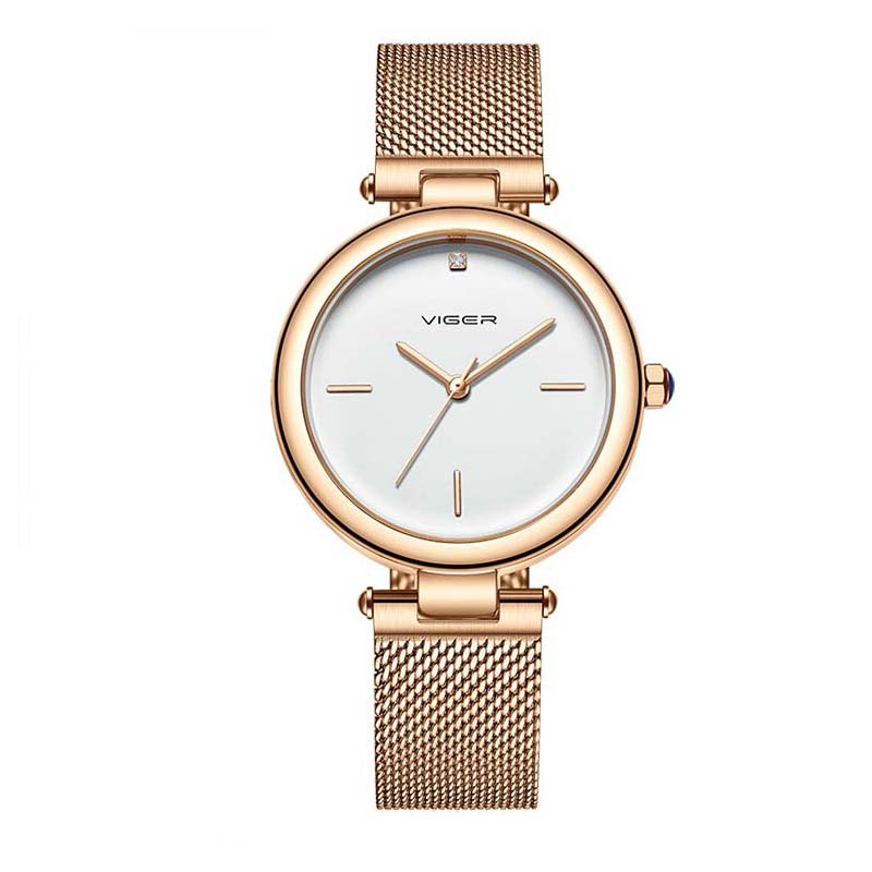 瓦格镶钻女士手表防水钢带学生手表女时尚石英腕表外贸欧代ce证书