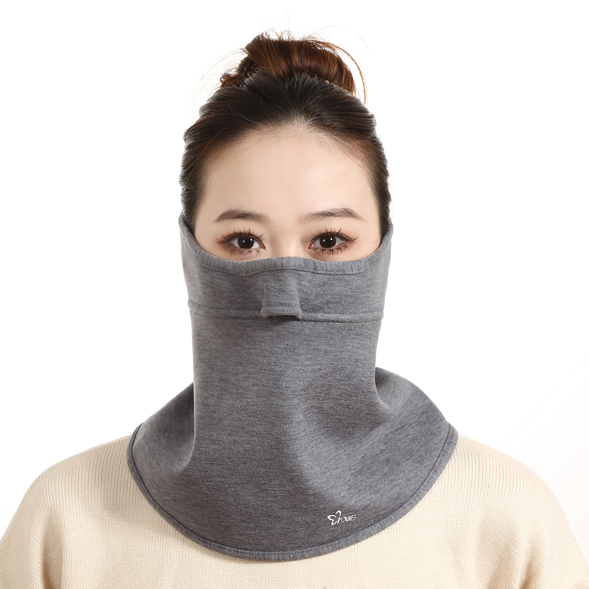 Winter Neck Warmer Warm Face Mask Men's and Women's Face Care Air Hole Mask Winter Riding Windproof and Antifreeze Thickened Earflaps Mask