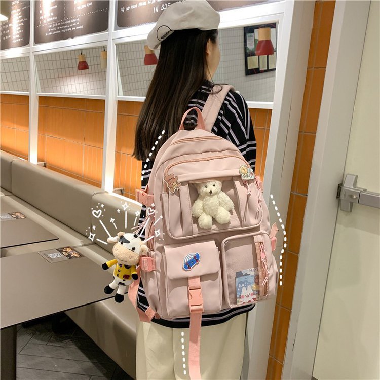 Japanese Style Workwear Schoolbag Female Harajuku Style Travel Backpack Male Ulzzang Korean Style Student Large Capacity Backpack