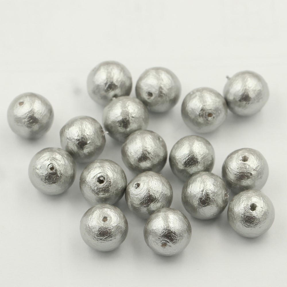 日本经典植物棉花灰色大珍珠通孔半孔串珠耳环耳坠耳钉饰品配件