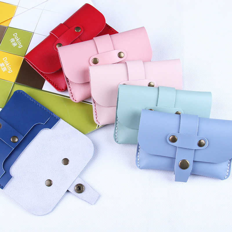 diy手工卡包男士短款真皮手工小钱夹零钱包学生皮夹名片夹材料包