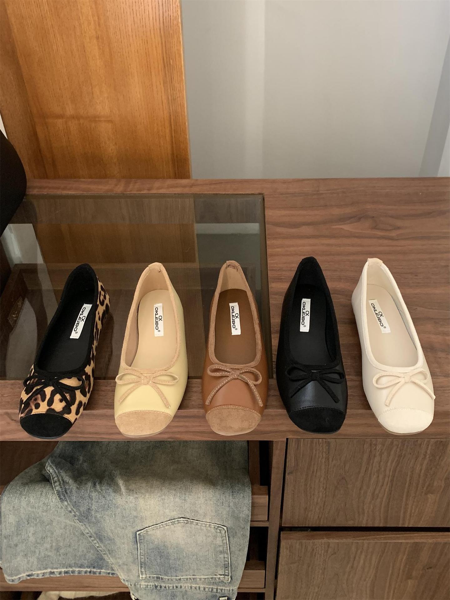 莱宝2024春秋新款豆豆瓢鞋平底晚晚温柔小香风奶奶单鞋仙女鞋子