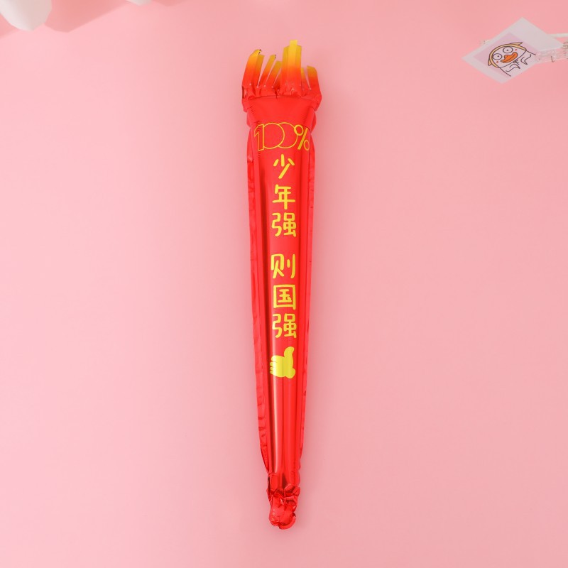 10.1 national day heart-shaped five-pointed star decoration torch aluminum film balloon school mall layout balloon wholesale