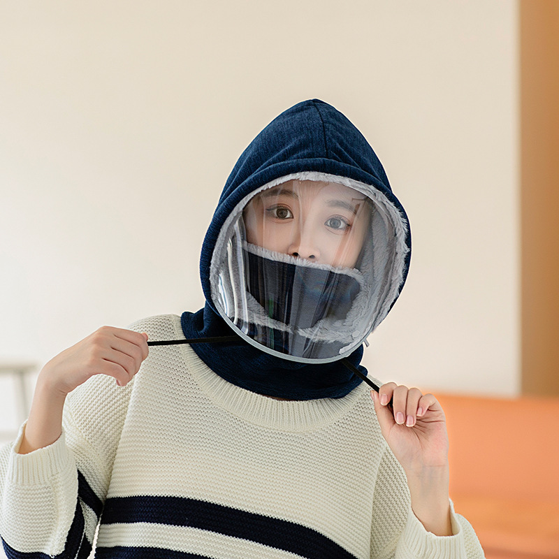 秋冬户外骑行防寒保暖帽遮脸护颈围脖口罩一体连帽防风套头带面罩