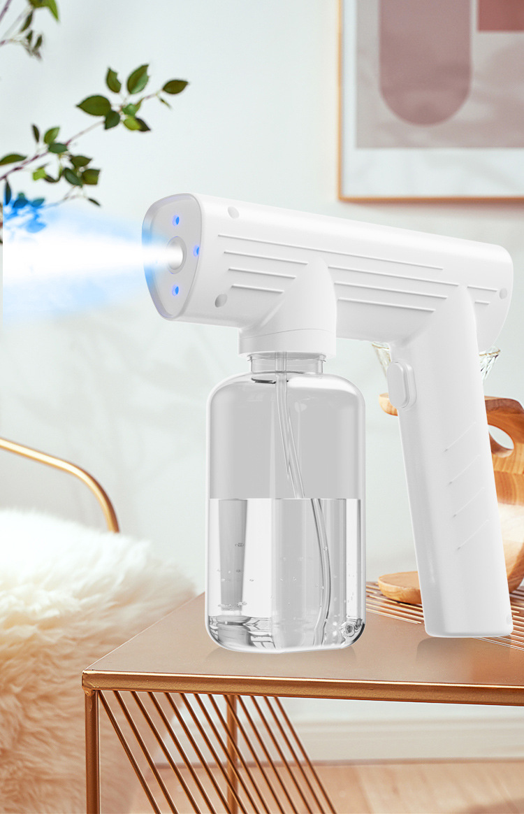 2021新款k4手持喷雾枪蓝光纳米雾化消毒枪便携式消毒喷雾器充电款