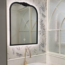 欧式网红浴室镜复古镜子挂墙房间欧式壁挂简约轻奢洗手间镜子美式