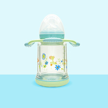 新生婴儿玻璃奶瓶双层保温设计宽口径防胀气