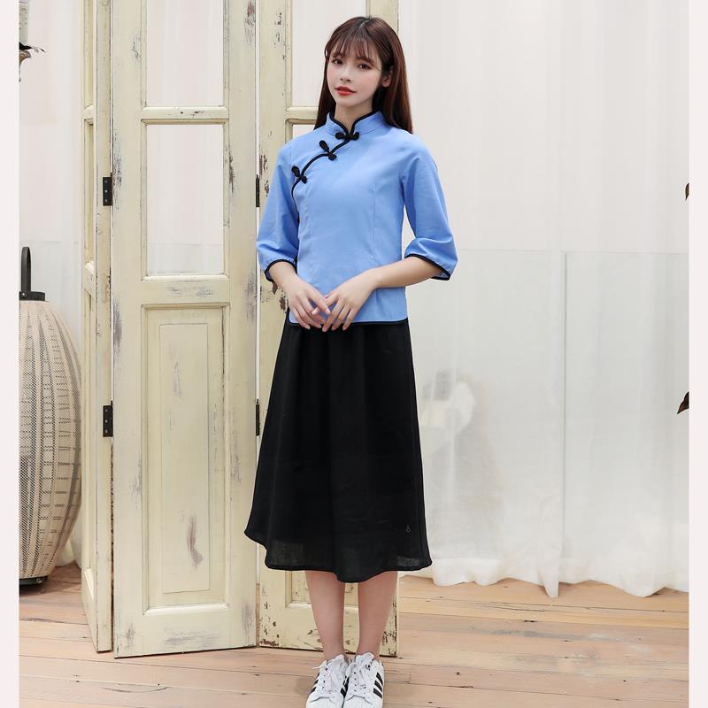 旗袍复古民国风中式民国学生装女五四青年装女装舞台合唱表演服装