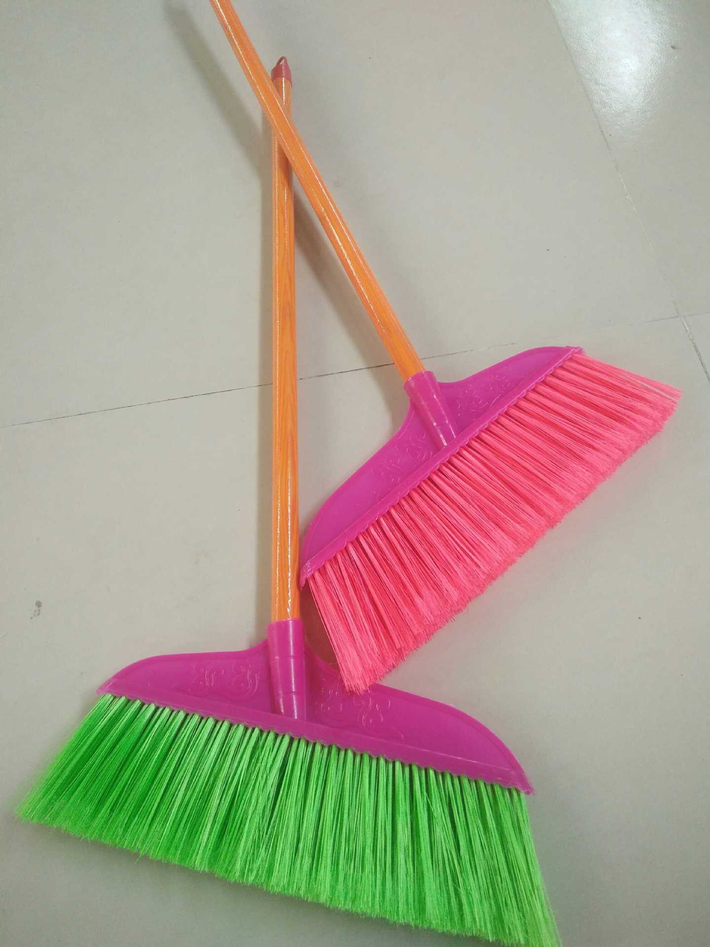 塑料扫把家用单个硬毛软毛木柄物业庭院扫地扫帚清洁工具扫把批发