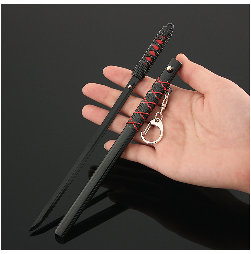 铄捷火影周边武器模型 暗部队长卡卡西弹动带鞘刀剑玩具摆件22cm