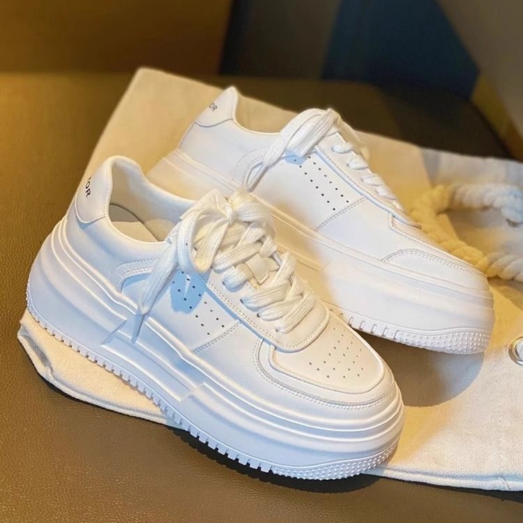 老爹鞋女2024春季新款鞋子ins潮小白鞋真皮白鞋女款运动休闲板鞋