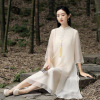 Safely Improvement cheongsam Embroidery Dress Chiffon Ethnic style Women's wear Chinese style Retro L6606 Safely Improvement cheongsam Embroidery Dress Chiffon Ethnic style Women's wear Chinese style Retro L6606