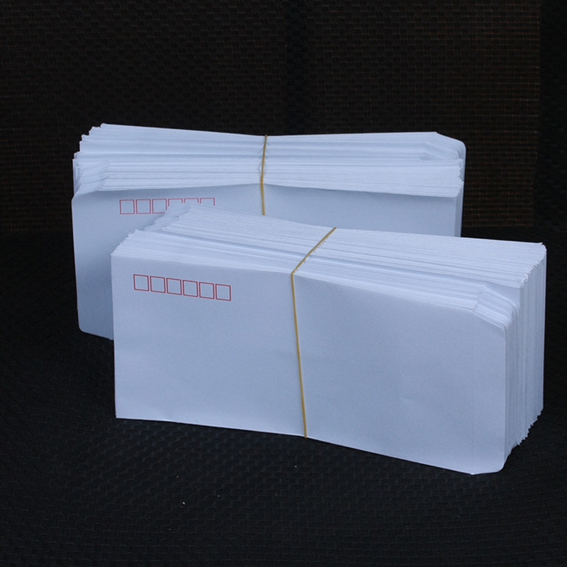 批发白色邮寄信封集邮5号6号加厚140克白封邮信寄后有监制微瑕疵