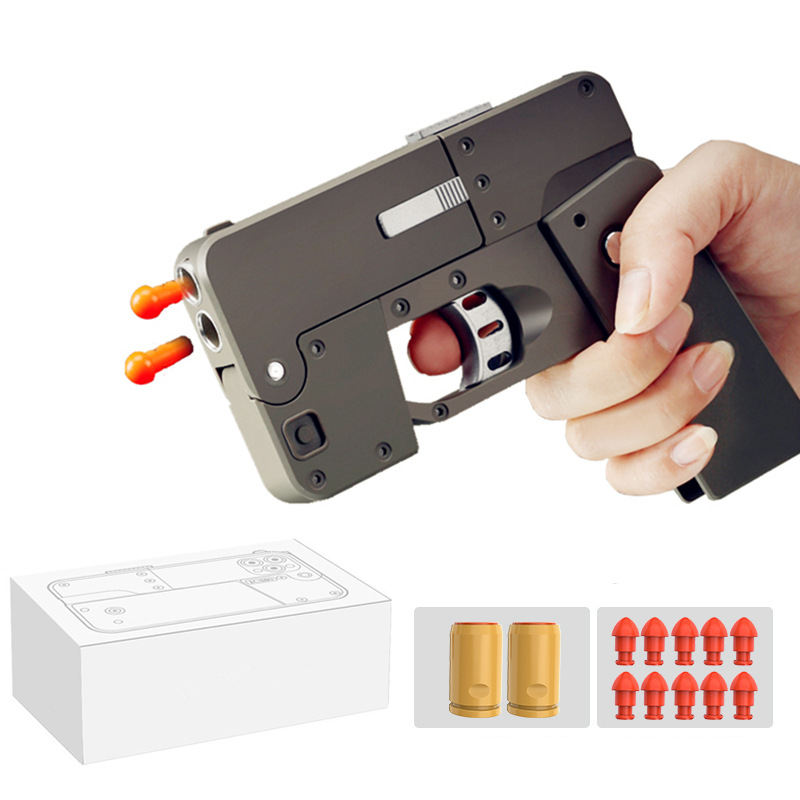 Mobile Phone Toy Gun Throw Shell Foldable Simulation Deformation Soft Bullet Gun Ic380 Spray Pistol Children Can Launch