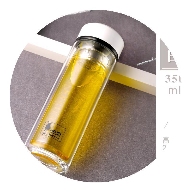 玻璃钢茶杯钢化防摔车用保温杯男士车载玻璃双层