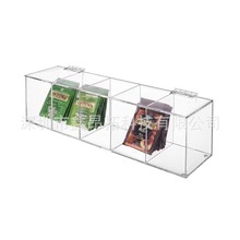 5格亚克力茶包盒茶包袋咖啡收纳盒透明方形分格盒子