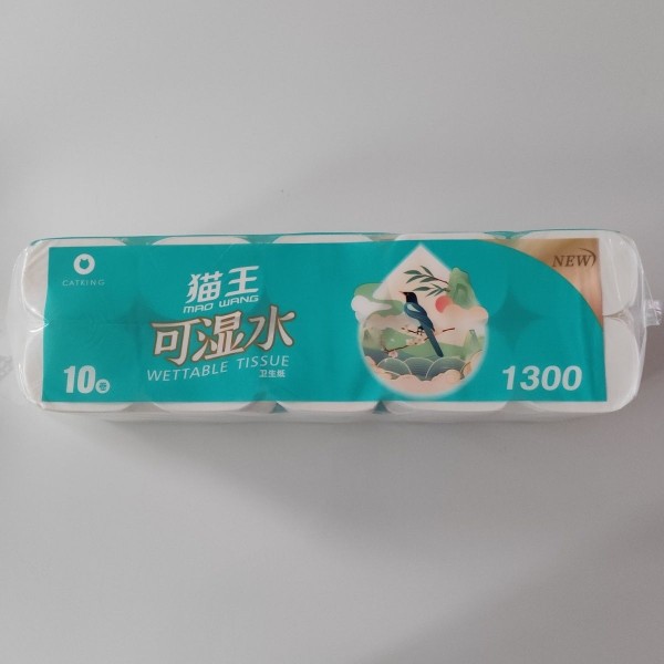 猫王可湿水卫生纸1800克12卷家用五层手纸厕纸卷筒纸巾纸高10.