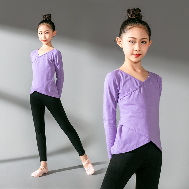 舞蹈服女儿童新款考级练功服秋季女孩芭裤中国舞女童民族分体套装