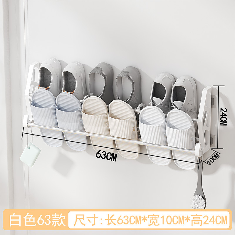 Y109 Nail-Free Non-Perforated Shoe Rack behind Doors Bathroom Slipper Rack Simple Multi-Layer Assembly Wall-Mounted Shelves