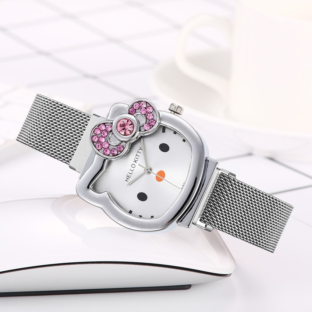 Hello Kitty Women's Watch Diamond Bow Women's Watch Cartoon Magnet Watch Wholesale