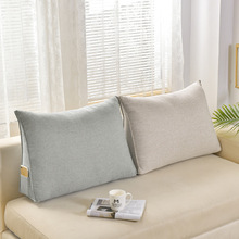 日式家用床头棉麻三角靠枕可调节头枕小靠背飘窗沙发靠垫可拆洗