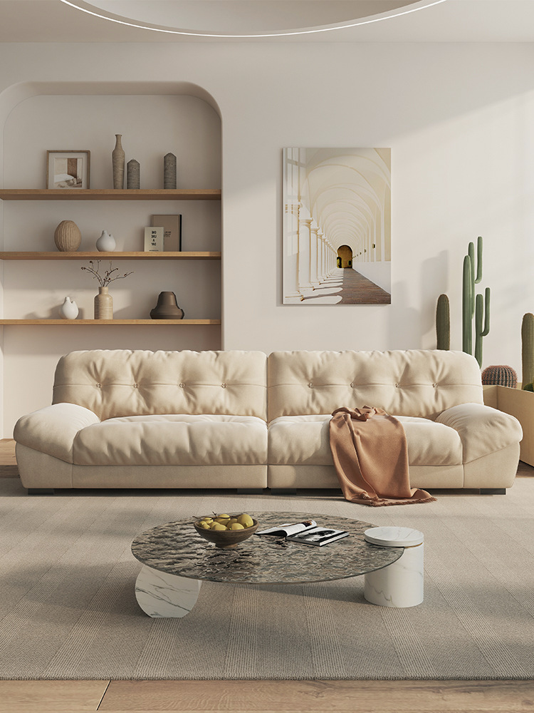云朵布艺沙发baxter现代极简轻奢小户型网红磨砂布羽绒奶油系沙发