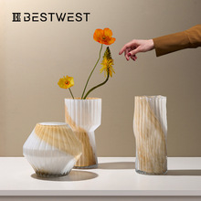 Best west 创意彩色不规则水培玻璃花瓶摆件 ins家居玄关客厅花器