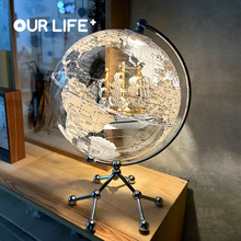 新款新款升级款地球仪摆件带灯光轻奢客厅电视柜书房书柜办公室装