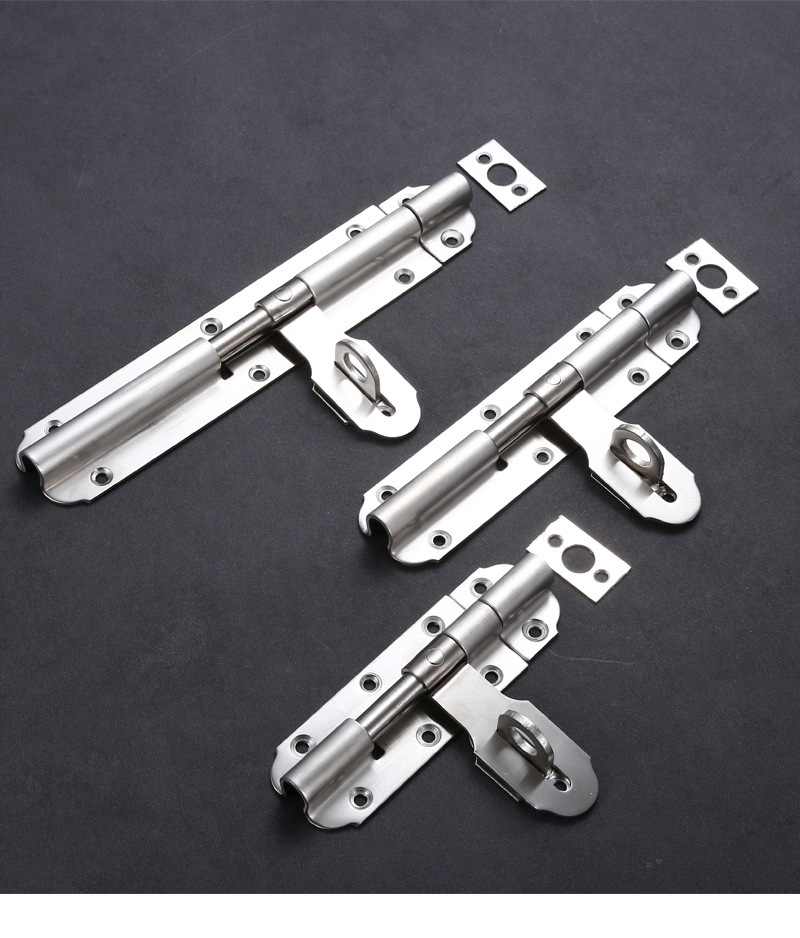 厂家直供不锈钢重型插销可带锁门栓防盗门木门老式插销锁扣批发