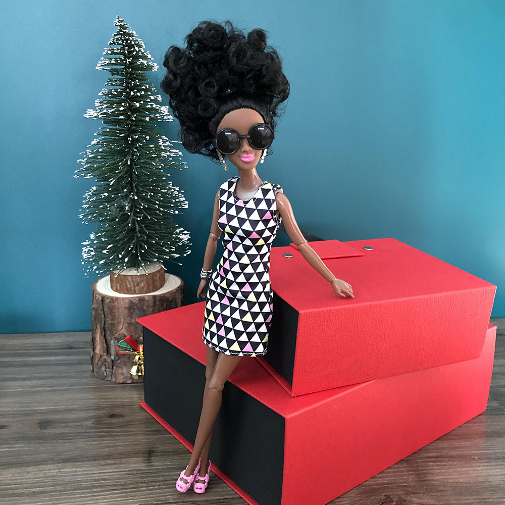 外贸圣诞新款 非洲黑人娃娃 跨境多关节黑皮肤非洲娃娃公仔巴比