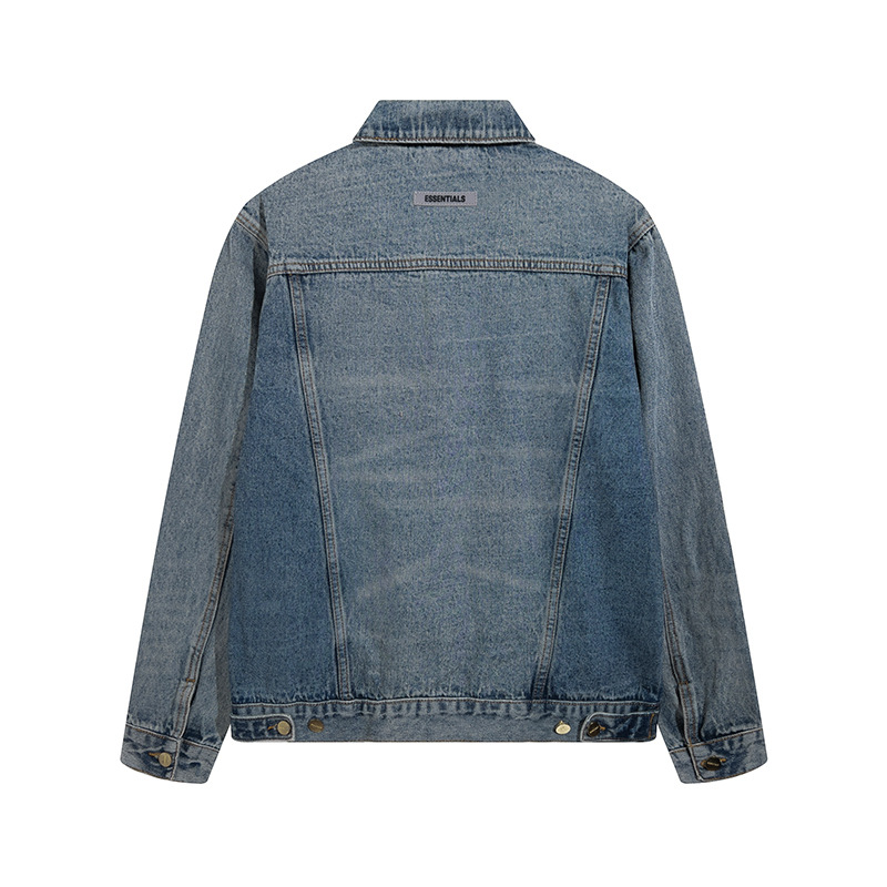 欧美牛仔外套fear of god fog复线 essentials第六季廓形重工水洗