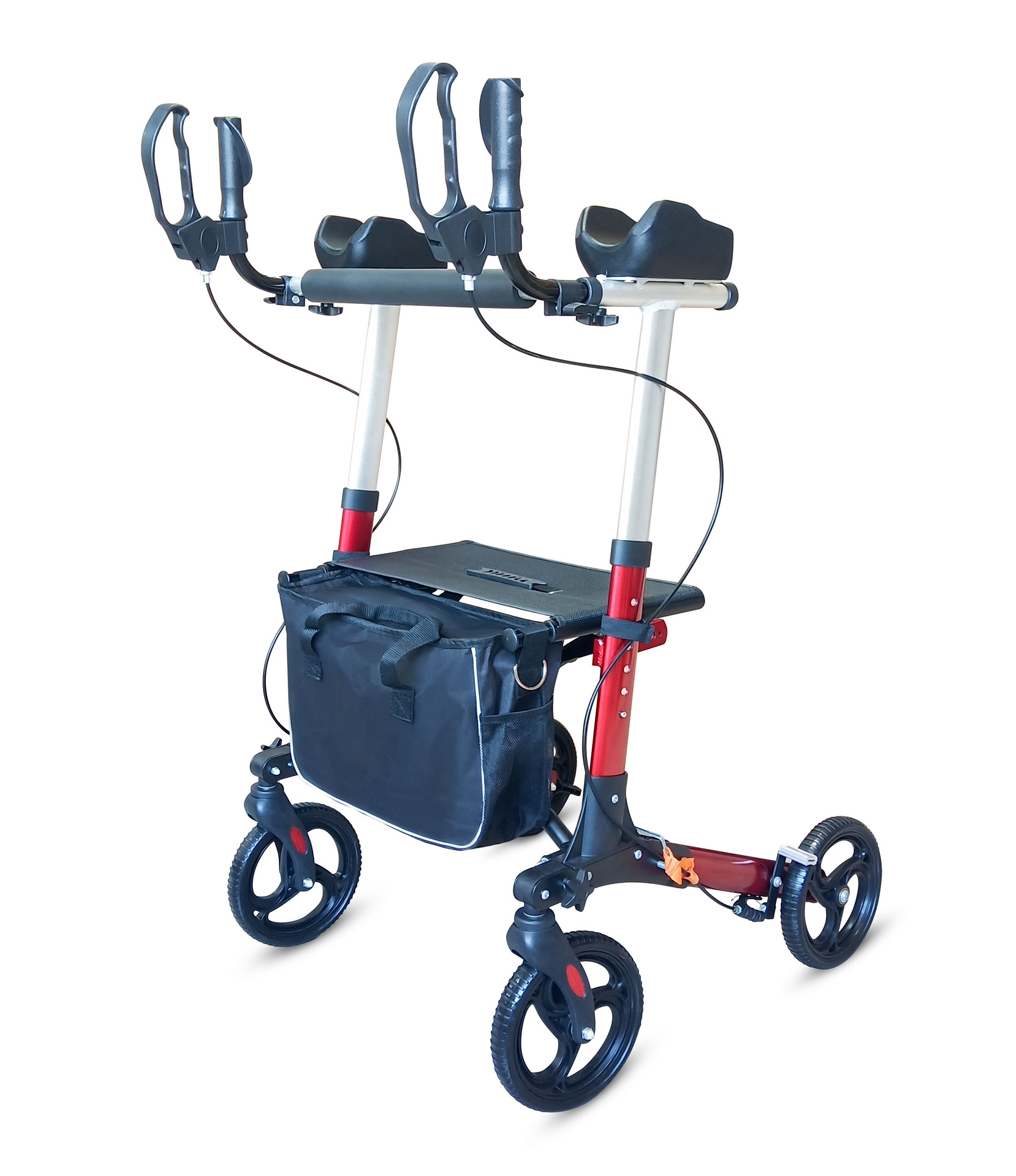 老年人手推车折叠轻便代步车铝合金买菜购物车四轮助行器带座托臂