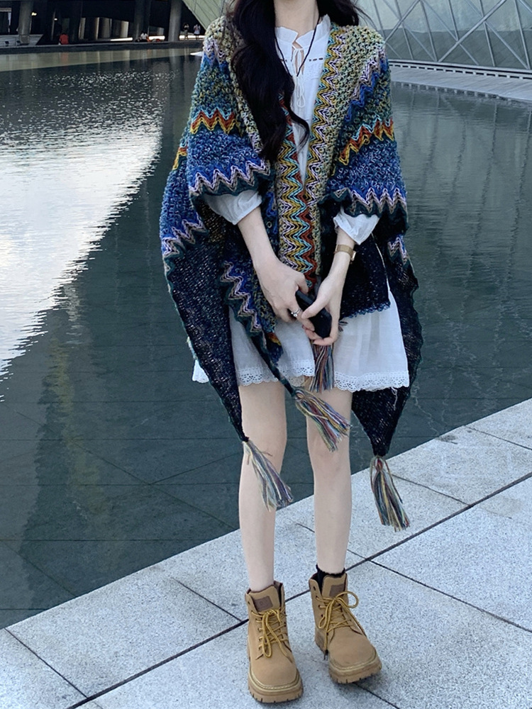 波西米亚民族风复古连衣裙女夏季云南西双版纳旅游度假穿搭套装裙