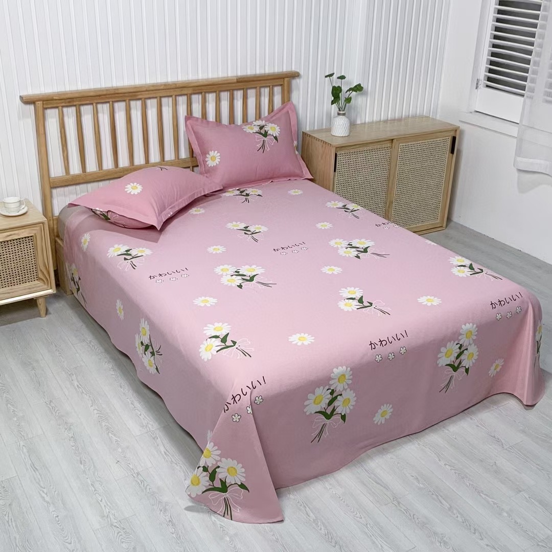 新款老粗布棉麻凉席三件套可折叠小清新印花亚麻凉席软席子批发