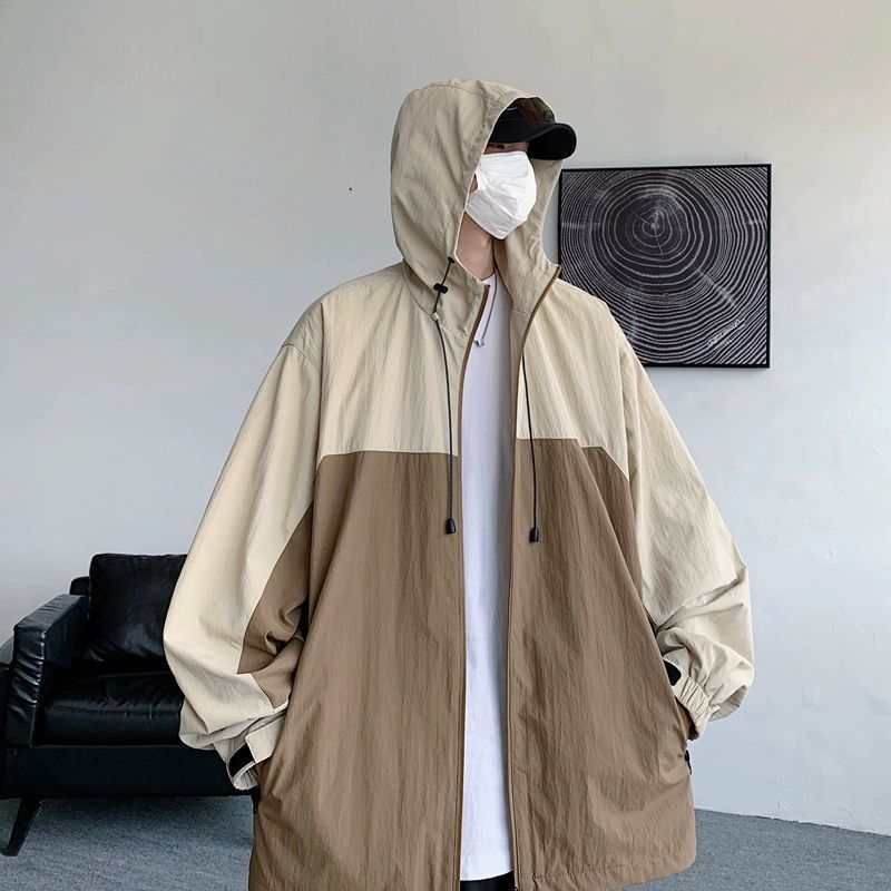 American Style Retro Hooded Men's Assault Jacket Autumn Design Sense Niche Color Matching Couple Baggy Casual Jacket Coat