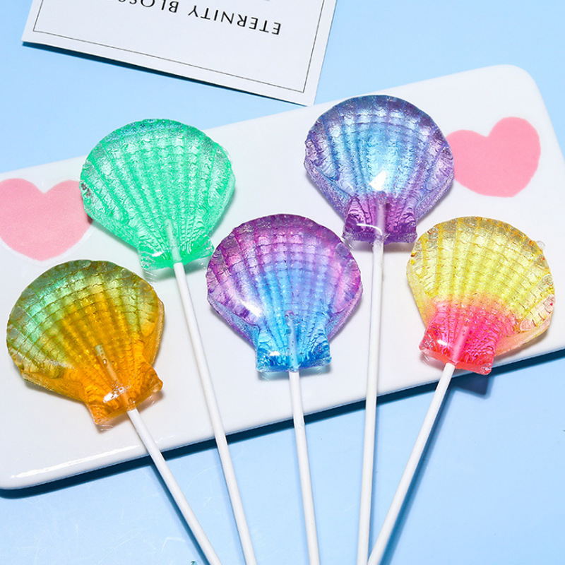 烘培店同款 网红款炫彩渐变无蔗糖贝克棒棒糖海洋系列糖果彩盒装