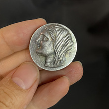 古希腊西西里岛希伦二世之妻翡莉斯狄丝仿古银币戒指项链铜币配饰